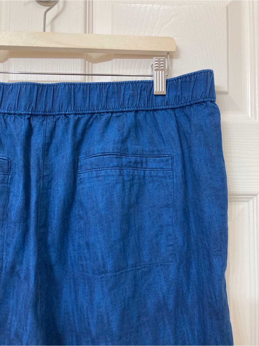 J. Jill Pure Jill Indigo Dobby Cropped Wide Leg Pull On Pants XL Coastal Grandma - Picture 6 of 7
